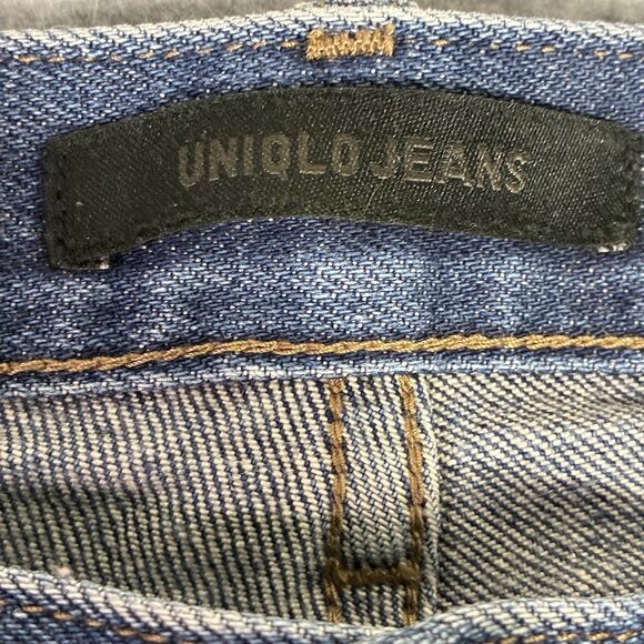 Uniqlo Men’s Jeans 33x34 Slim Straight Low Rise Denim Blue Kaihara Stretch - Picture 5 of 8